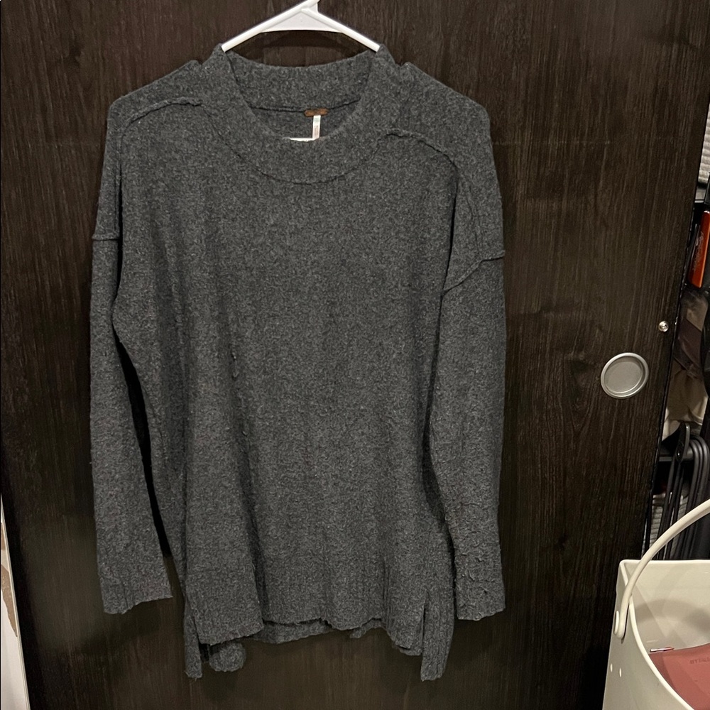 Free People Dark Gray Crewneck Sweater